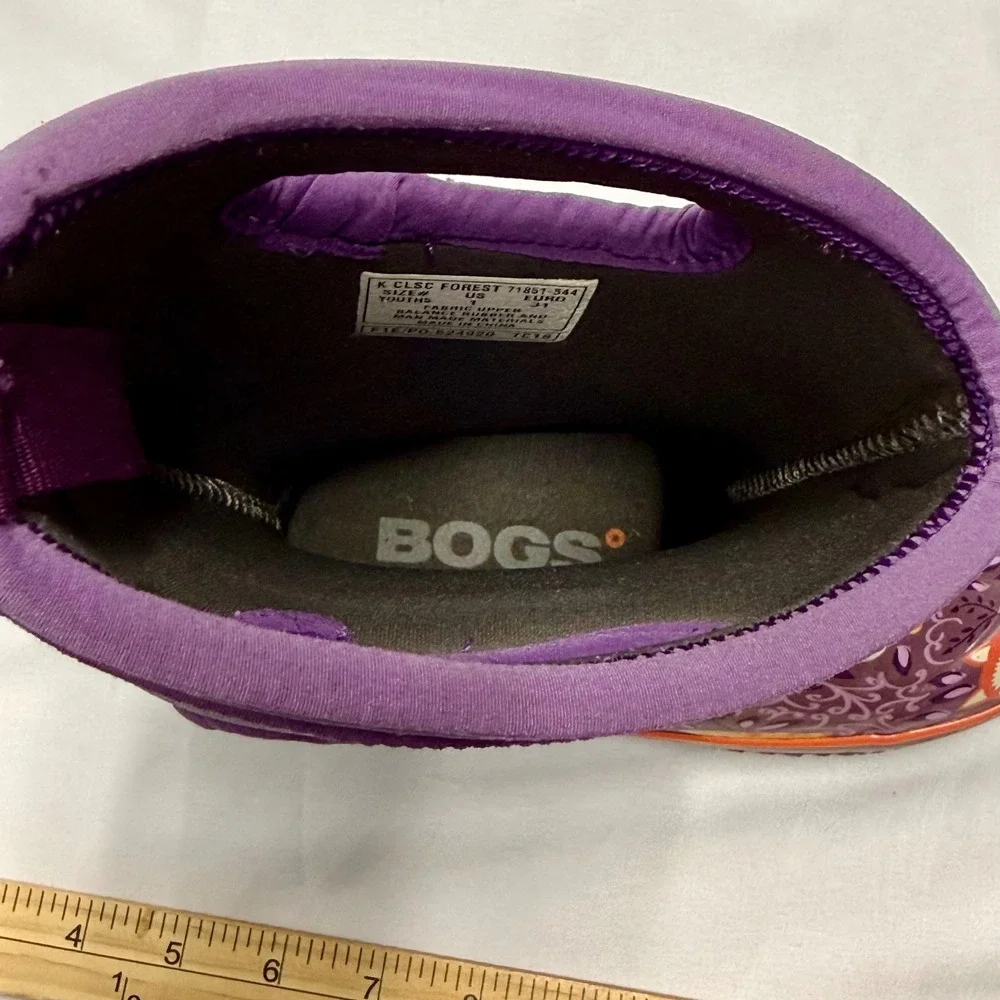 Bogs Classic Forest Purple Woodland Fox Rabbit Waterproof Boots Youth 1